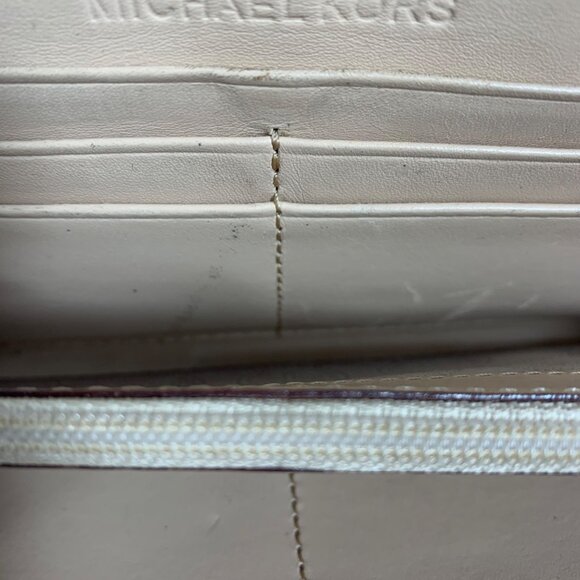 MICHAEL KORS MK Logo Jet Set Travel Signature Zip Around Accordion Long Wallet - Picture 9 of 12